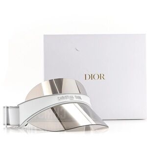 Dior White Visor with Mirrored Shield